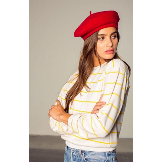 Audrey Red Wool Beret- Brixton