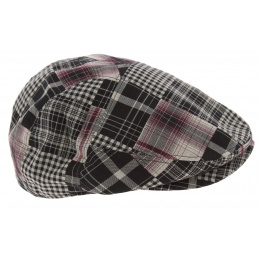 Brit Cotton Flat Cap Black & Beige - Aussie Apparel