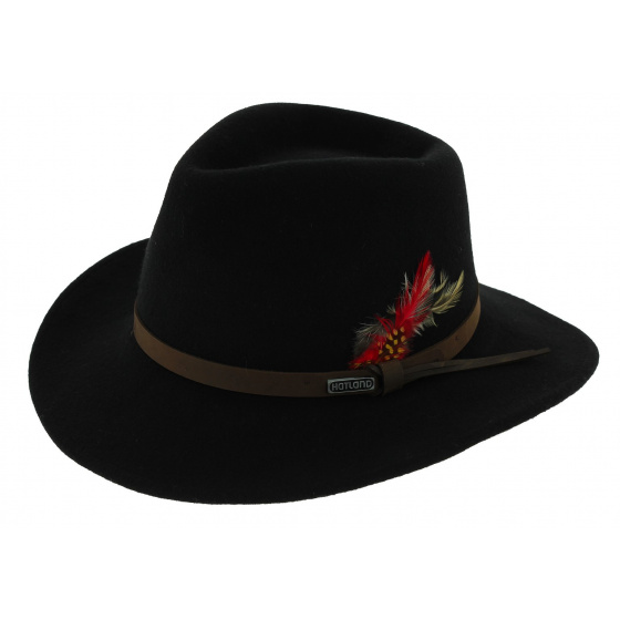 Black Wool Felt Riverhat Traveller Hat - Hatland