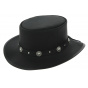 Porkpie Hat Silverado Black Leather - Head'n Home