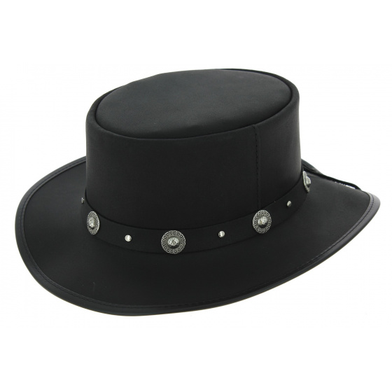Chapeau PorkPie Silverado Cuir Noir - Head'n Home