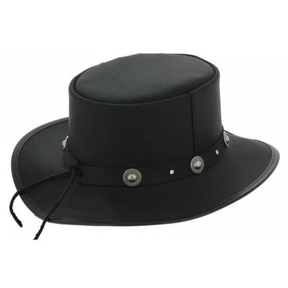 Chapeau PorkPie Silverado Cuir Noir - Head'n Home