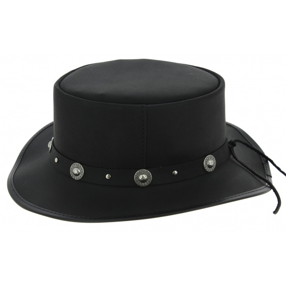 Chapeau PorkPie Silverado Cuir Noir - Head'n Home