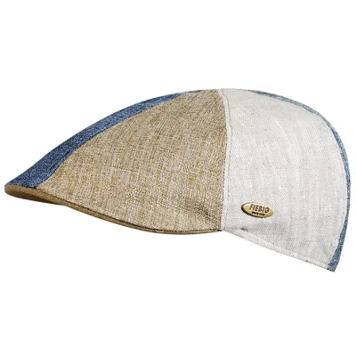 Casquette bombée patchwork beige Reference : 7031 | Chapellerie Traclet