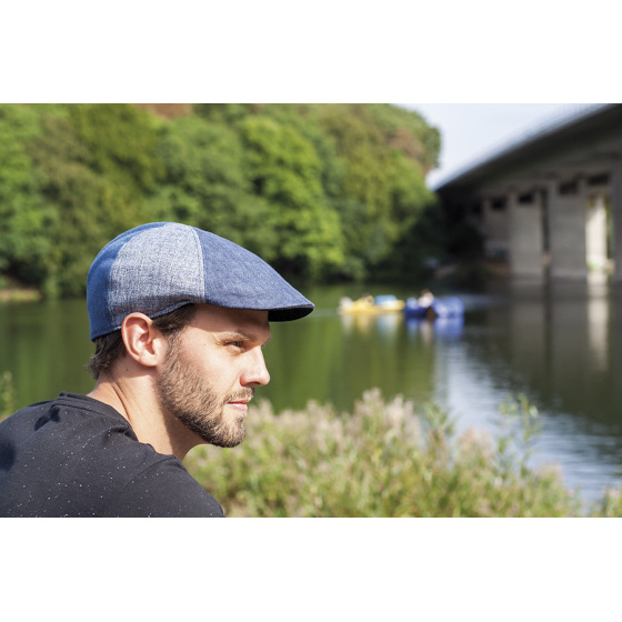 Casquette bombée patchwork beige