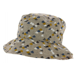 Telia Beige Plasticized Cotton Rain Bucket Hat - Mtm