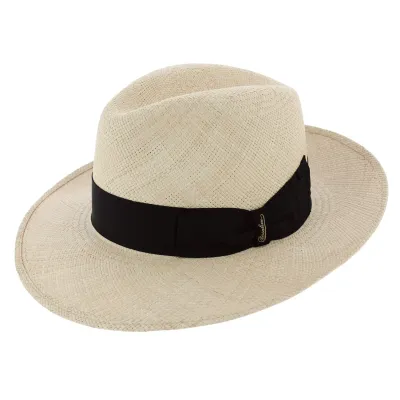 Chapeau Fédora NewMan Panama Naturel - Borsalino Reference : 7326 | Chapellerie Traclet