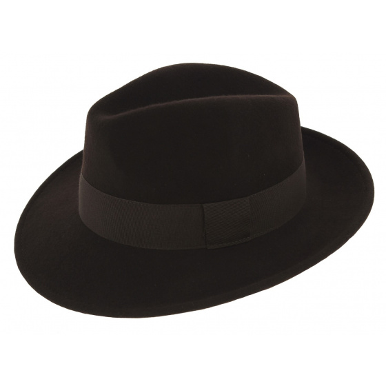 Waterproof Felt Wool Fedora Hat Vanador Brown - Traclet