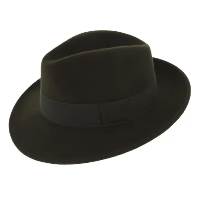 Vanador Waterproof Wool Felt Fedora Hat Olive - Traclet Reference: 724 | Traclet Hat Shop