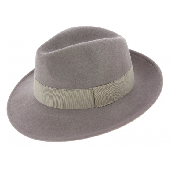 Vanador Grey Wool Felt Fedora Hat - Traclet