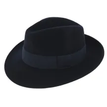 Vanador Navy Waterproof Wool Felt Fedora Hat - Traclet Reference: 3154 | Traclet Hat Shop