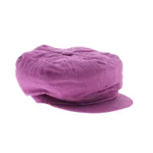 Casquette gavroche Liberty en lin fushia Reference : 5184 | Chapellerie Traclet