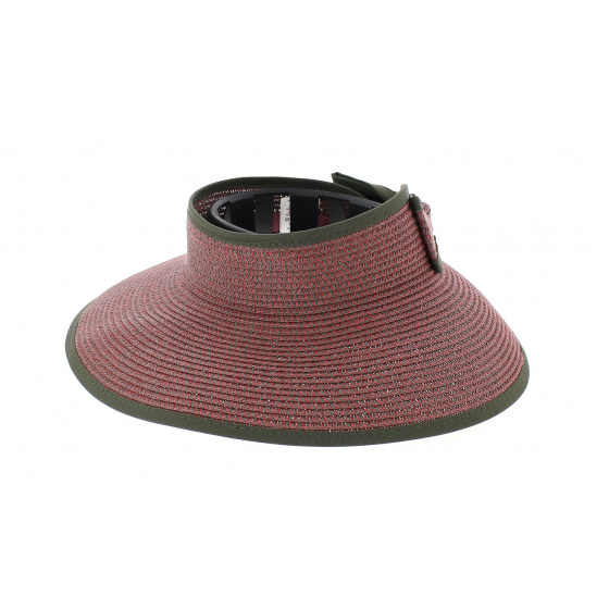 Pink brimless straw sun hat