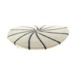Beret enfant rayures grises - le beret francais