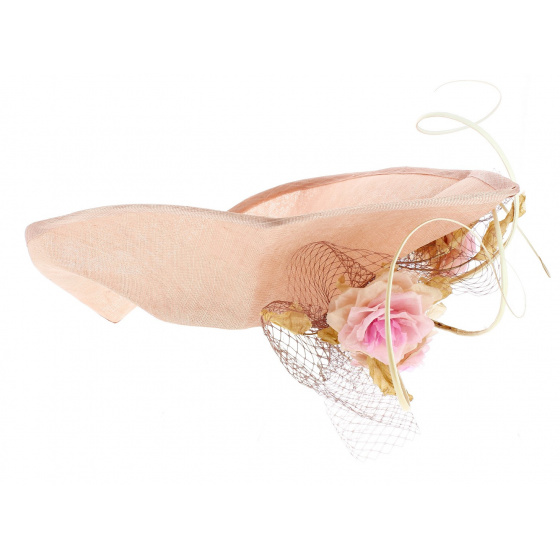Haute Couture Millinery Hemp Hat Peach - Eugenia Jiménez