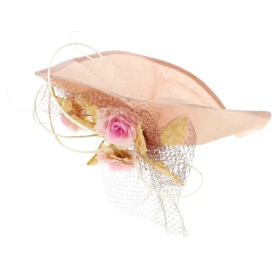 Haute Couture Millinery Hemp Hat Peach - Eugenia Jiménez Reference: 7406 | Chapellerie Traclet