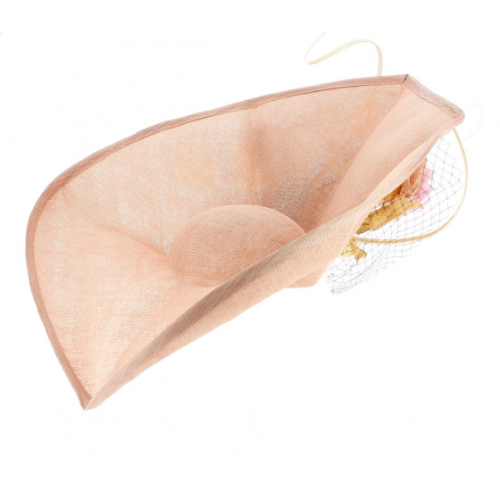 Haute Couture Millinery Hemp Hat Peach - Eugenia Jiménez