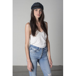 Retro Montreal Cap Marlon Brando Style Blue Denim - Brixton