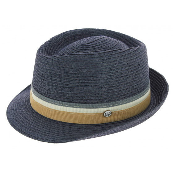 Sperone Blue Paper Straw Trilby Hat - Bugatti