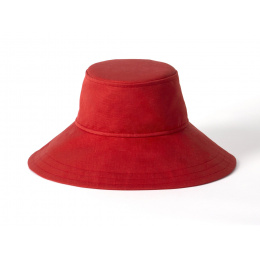 Floppy asymmetrical red hat - Tilley