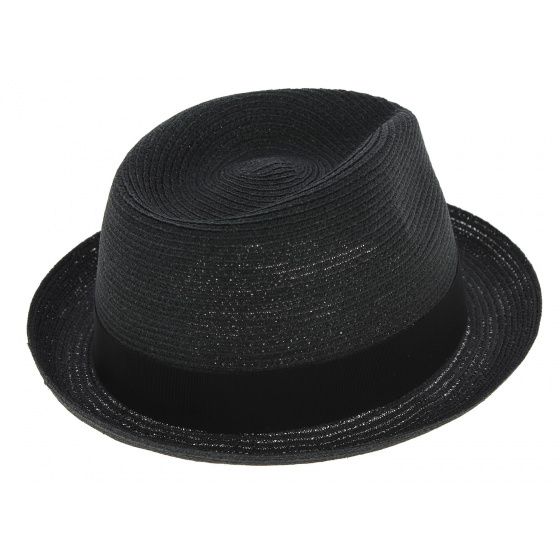 Chapeau PorkPie Stidda Chanvre Noir - Borsalino Chapeau PorkPie Stidda Chanvre Noir - Borsalino
