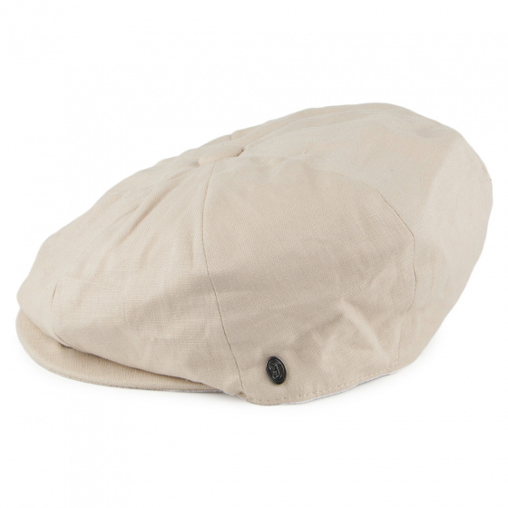 Beige Linen Manhattan Hatteras Cap - Jaxon