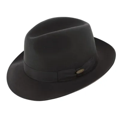 Black Bogart Fedora Hat - Flechet Reference: 1169 | Traclet Hat Shop