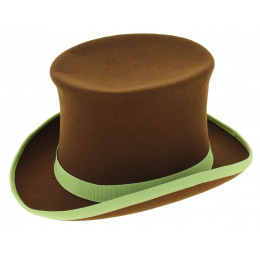 Brown Wool Felt Top Hat Hatta - Traclet