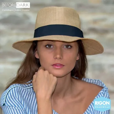 Natural Raffia Straw Signature Traveller Hat - Rigon Headwear Reference: 6783 | Traclet Hat Shop