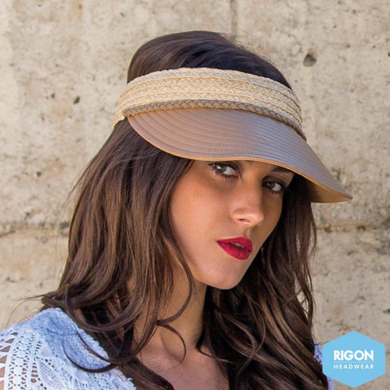 Visor Eden Natural & Brown Raphia - Rigon Headwear