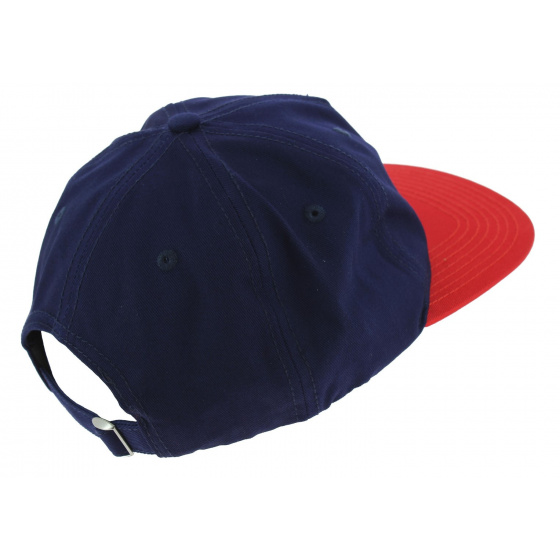 Miles Cotton Strapback Cap Blue & Red - Official