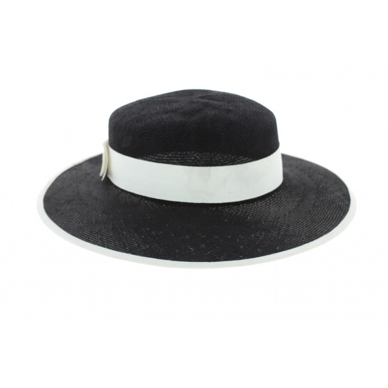Somers Black Straw Ceremonial Hat - Traclet