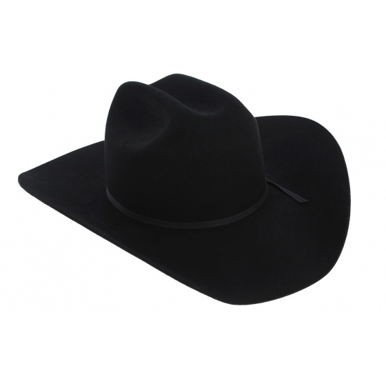 Chapeau Cowboy Cattleman Feutre Laine Noir - Stetson