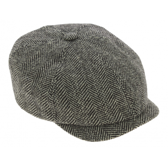 Oakland Hatteras Cap Wool & Alpaca Herringbone - Stetson