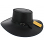 Wide Brim Leather Cavalier Hat Black - Head'nHome