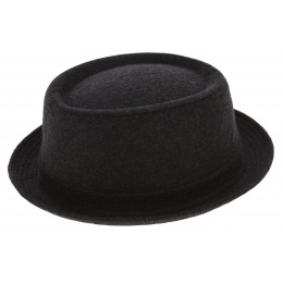 Chapeau PorkPie Berning Laine Vierge Anthracite - Stetson