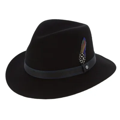 Black Wool Felt Traveller Stone Hat - Stetson Reference: 903 | Traclet Hat Shop