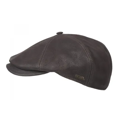Casquette Hatteras Minco Cuir Marron - Hatland- achat casquettes Reference : 7605 | Chapellerie Traclet