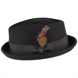 black wool felt porkpie hat