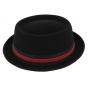 Black Wool Felt PorkPie Pearl Hat - Stetson