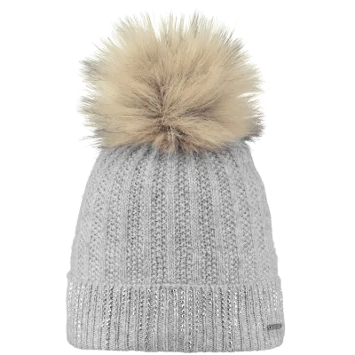 Bonnet MARIGOLD BEANIE gris - Bats pompon fausse fourrure  Reference : 4180 | Chapellerie Traclet