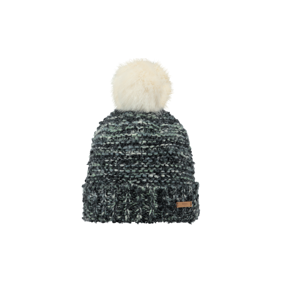 Bonnet Siret Beanie charcoal - Barts pompon faux fourruree Reference ...