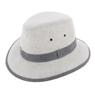Chapeau Safari Manyara Lin Gris - Crambes Reference : 7621 | Chapellerie Traclet