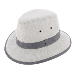 Manyara Grey Linen Safari Hat - Crambes