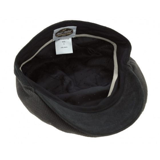 Princeton Flat Cap Anthracite Leather - Aussie Apparel