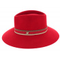 Felt Wide-Brimmed Hat - Red Gemma