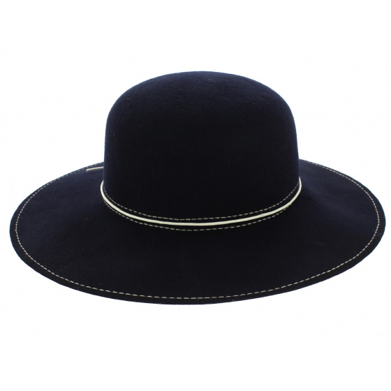 Felt Wide Brim Hat - Magdalena Navy