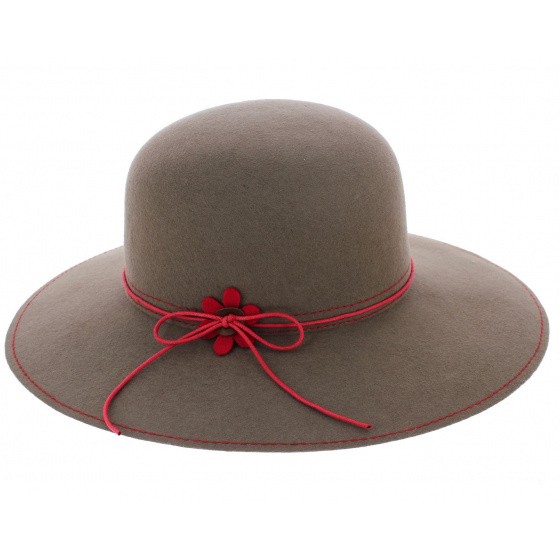 Aubrey felt wide-brim hat - Beige