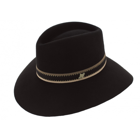 Capeline Gemma Feutre Laine Noir