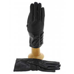 Black Lambskin Leather Women's Gloves - Traclet